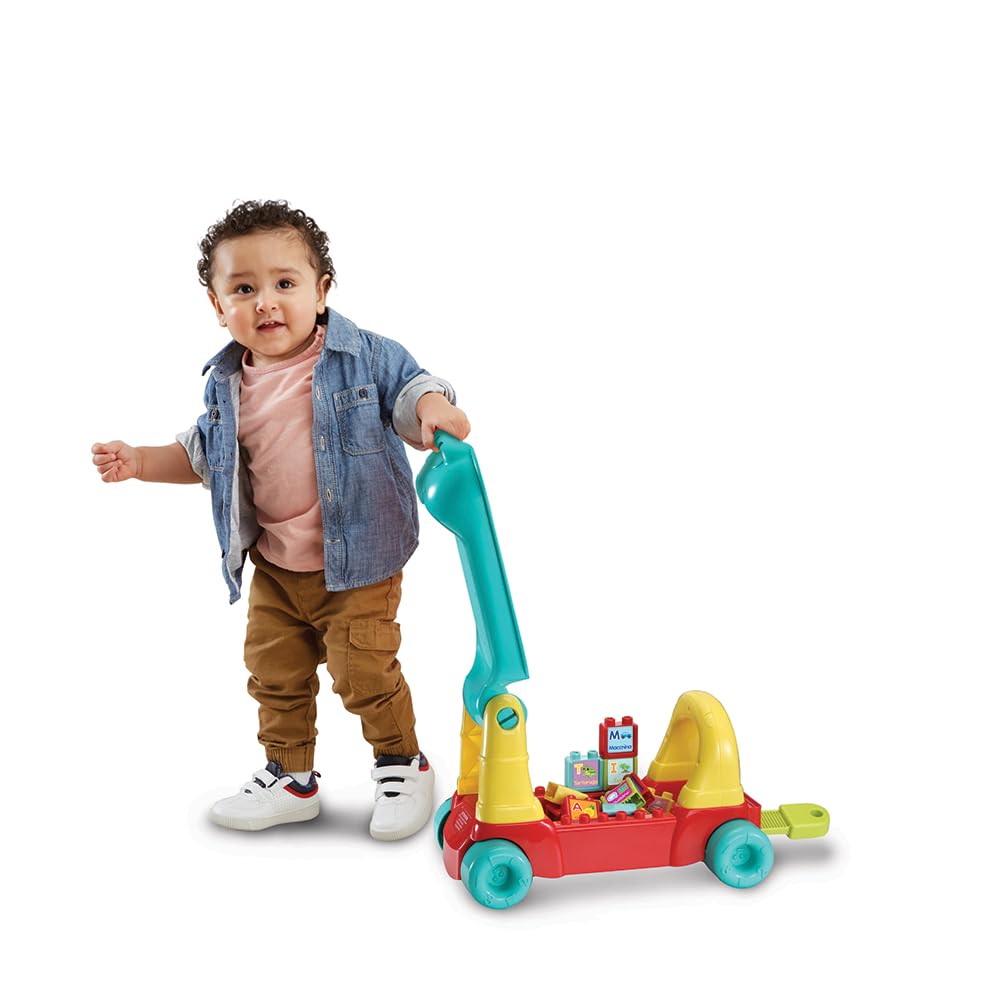 VTech Edo, Maxi Tren para Montar a Caballo, Tren eléctrico y Juguete multiactividad 7 en 1, Juego de Formas con más de 270 Sonidos, melodías y Bloques educativos, Idioma Italiano, Pilas Incluidas,