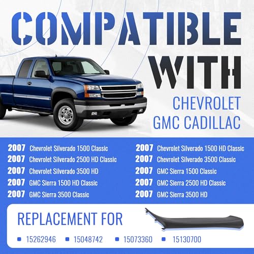 HECASA Windshield A Pillar Grab Compatible with 1999-2007 Chevy Chevrolet Silverado Suburban GMC Sierra Yukon Cadillac Escalade W/O Speaker Replacement for 15262946 Right Side Dark Gray by HECASA - Image 2