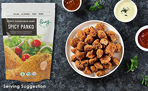 Pereg Spicy Panko Bread Crumbs - 9 Oz - Breadcrumbs With Hot Spicy Flavor – Best For Coating & Stuffing - Schnitzel, Seafood, Poultry, Vegetables, Meatballs(Pack Of 1) #TOP2