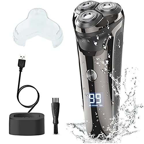 Afeitadora eléctrica para hombre, 5 W RINBO 4D, cortapelos IPX7, 100 % impermeable Wet&Dry, USB recargable, 90 minutos de...
