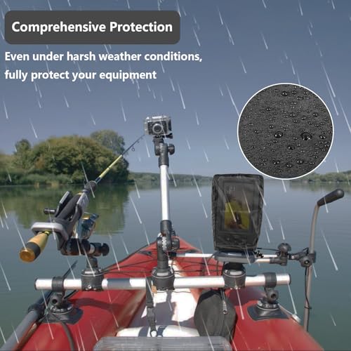 Image of Fishfinder Cover 3-10in,Depth Finder Oxford Fabric Waterproof Protection Accessories,for Hummingbird Lowrance Models,Protects Your Screen and Device from Sun Adverse Weather Damage Fishing