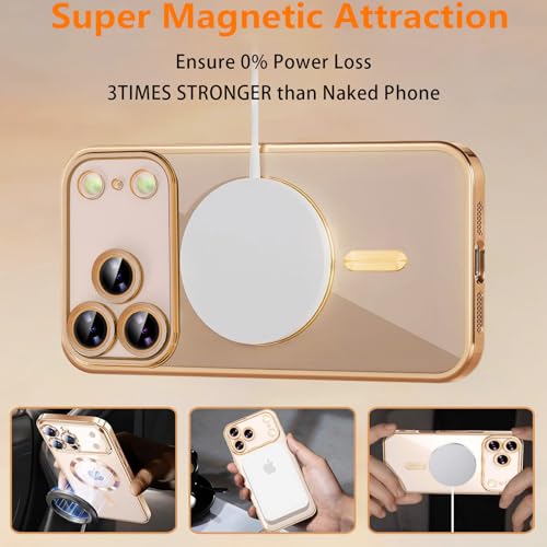 Image of Magnetic for iPhone 17 Pro Max Case with Privacy Screen Protector & Full Camera Cover,[Non-Yellowing] Shockproof Clear Phone Case Compatible with MagSafe Women Girls for iPhone 17 ProMax,Dark green