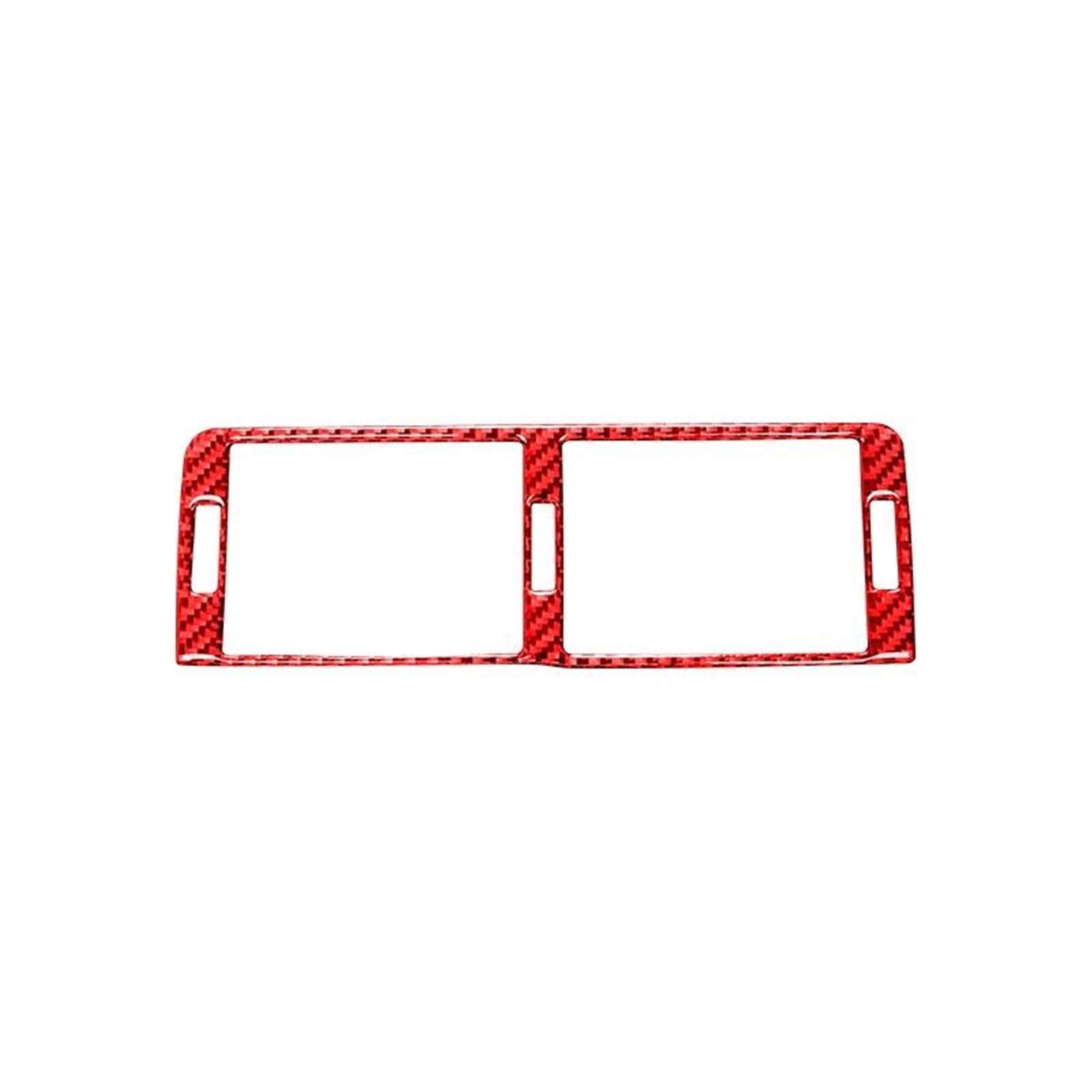 for 3 Series E46 1999-2004 Car Dashboard Panel Central Air Outlet Decoration Frame Cover Stickers WEFOLCC(Carbon Fiber Red)