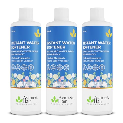 Image of Avimee Herbal Instant Water Softener | Makes Your Water Hair & Skin Friendly | Reduces Hair Fall & Skin Itching |Disables Hardness & Maintains pH Level | Non Toxic & 100% Safe (400ml each (Pack of 3))