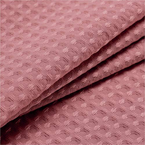 Image of Barossa Design Waffle Weave Shower Curtain Hotel Luxury Spa, 230 GSM Heavy Duty Fabric, Water Repellent, Pale Mauve, 71 inchx72 inch