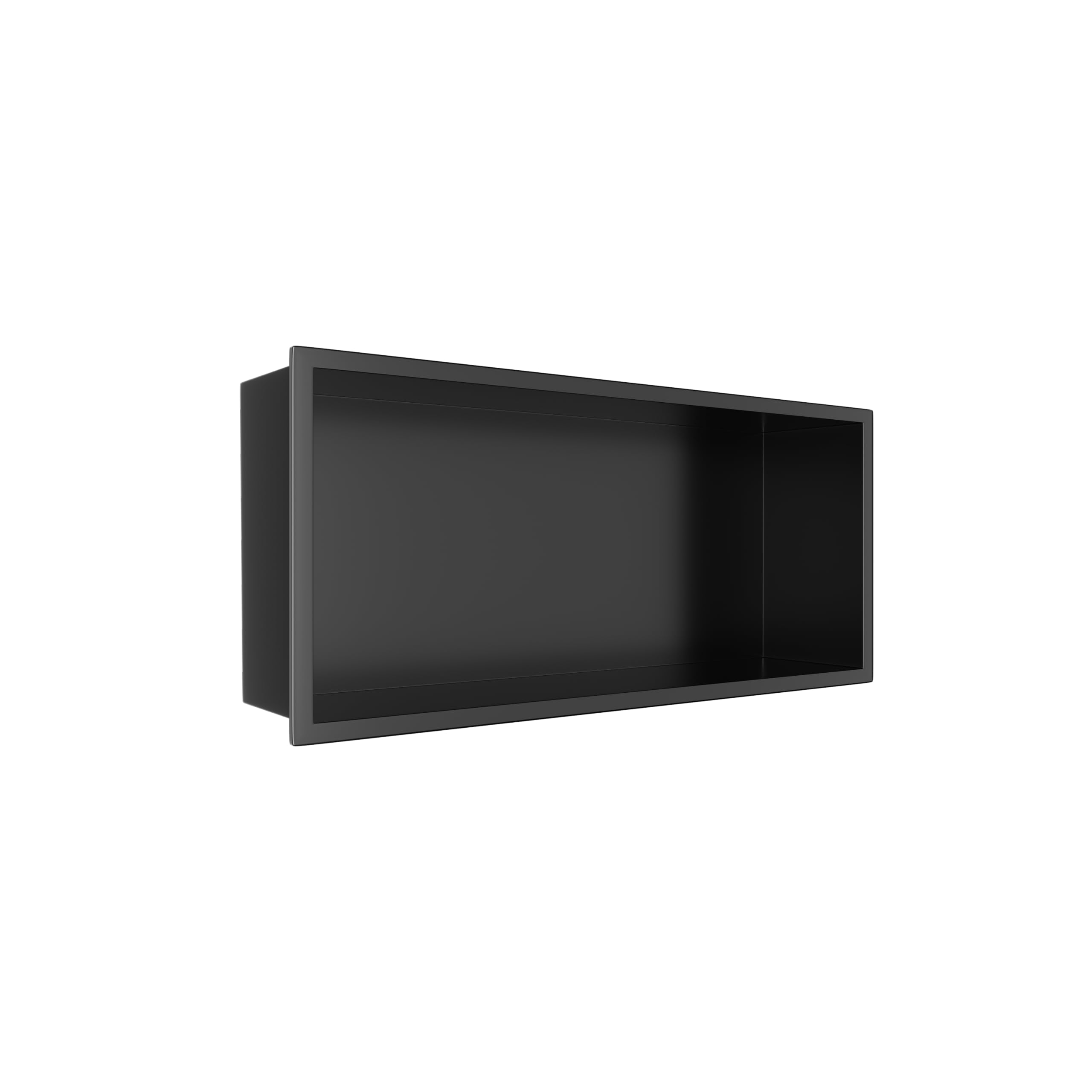 Wall-Box One Nicho de Ducha de Pared de Acero Inoxidable Negro Nicho de Ducha, Impermeable, Instalación de Nicho Flexible, 45x20x10cm Negro, Nicho para Utensilios de Baño, Sin Azulejos