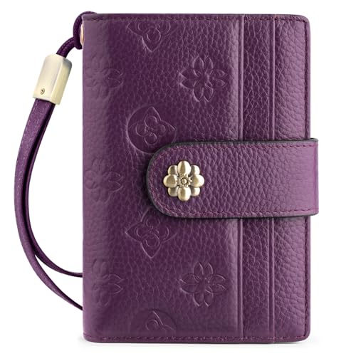 Image of XINNSTAR Small Wallet for Women RFID Blocking Leather Trifold Compact Card Wallets Ladies Wristlet Purse with Zipper Coin Pocket ID Window