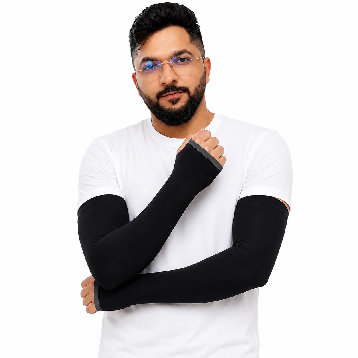 mcavoy Men & Women UV Protection Hand Sleeves with Thumb Hole – Unisex Sun Protection Arm Sleeves for Running, Cricket, Cycling & Bike Riding, Breathable Hand & Arm Covers-picture-11