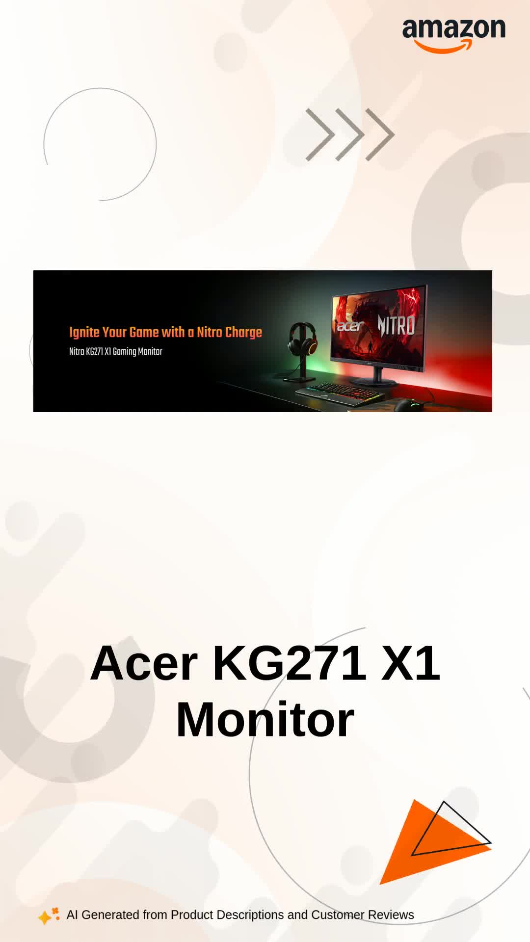 acer Nitro KG271 X1 27 Inch IPS Full HD Backlit LED Gaming Monitor