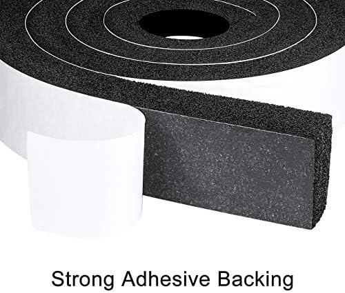 fowong Open Cell Foam Insulation, 50mm(Width) X 25mm(Thick) X 2M(Length), Window Insulation Weather Stripping Air Conditioner Seal Low Density Foam Tape Shock-Absorbing