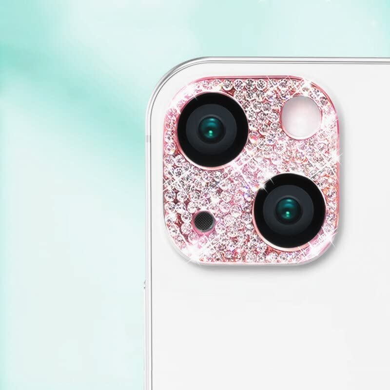 coverzone Apple iPhone 12 Pro Max İle Uyumlu Kamera Lens Koruma Diamond Taşlı Kılıf, Rose Gold