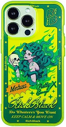Compatible iPhone 11 Case 6.1'' Original Anime Snake Medusa and Skull Design Kawaii Cute Aesthetic Green Clear Soft & Flexible TPU Shockproof Protective Cover for Women Girls