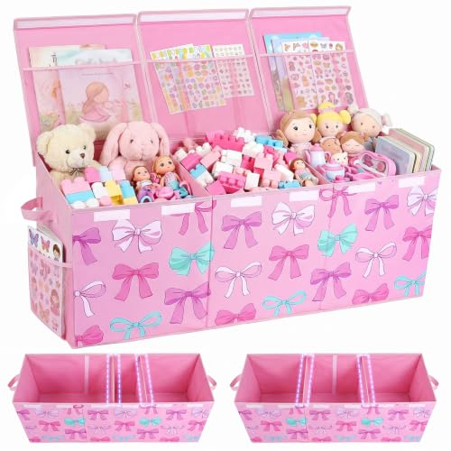 Image of Toy Box with Adjustable Divider Large Toy Chest Storage for Nursery Kidroom