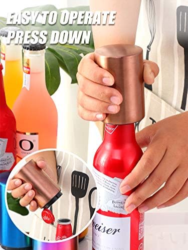 Miniatura 9 de Buyer Star Abrebotellas, abridor de botellas magnético con captador de tapa, picnic, camping, barbacoa, viajes (dorado)