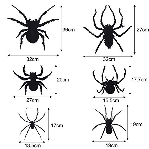 image for Zonon 34 Pieces Spider Wall Decals Halloween Spider Clings Stickers La