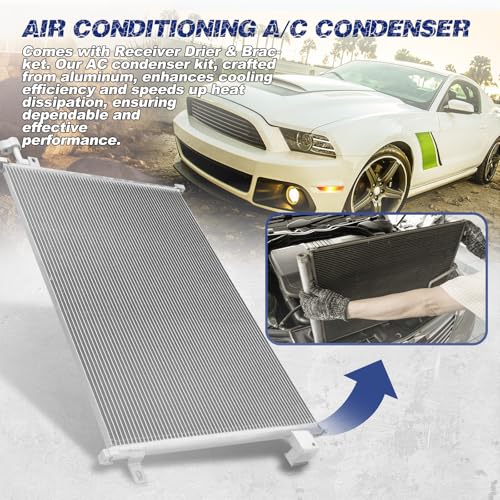 Image of Air Conditioning A /C Condenser Compatible with Ford Mustang 2005 2006 2007 2008 2009# 3362, FO3030200, 6R3Z19712AA
