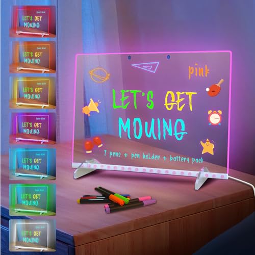 Timisigns Led Drawing Board for Kids, Light Up Drawing Pad with 8 Color 6 Modes