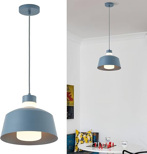 Miniatura 10 de ANYLOVE Macaron - Lámpara colgante de isla de cocina, lámparas colgantes rosas de 11 pulgadas con pantalla de vidrio esmerilado, altura ajustable,