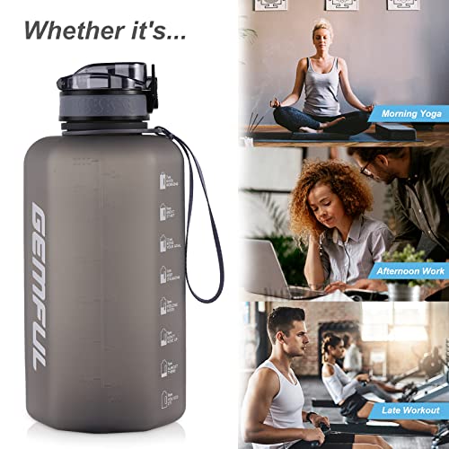 Image of GEMFUL 74oz Large Water Bottle BPA-Free for Travel 2.2L (Grey no Straw)