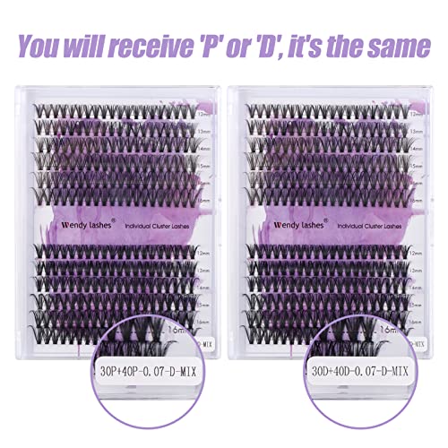 Individual Lashes 240PCS Cluster Lashes Extension D Curl 0.07mm 30D/40D Mixed 16-20mm Lash Clusters Wide Stem Individual Eyelashes Clusters DIY Eyelashes Extensions(30D+40D-0.07-D-MIX16-20) - Image 4