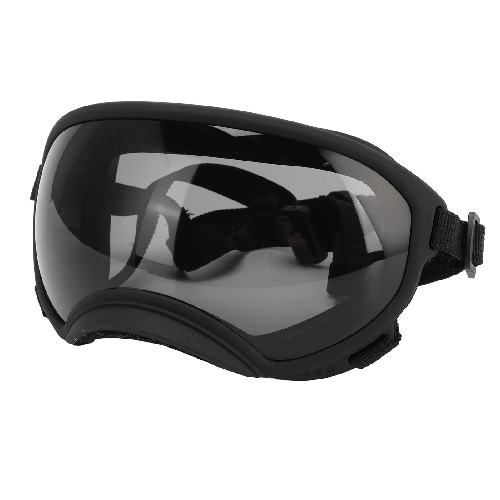 AMONIDA Large Dog Goggles, Dustproof Adjustable Strap Windproof Sturdy Buckle Durable PC Dog Goggles for Snow Day
