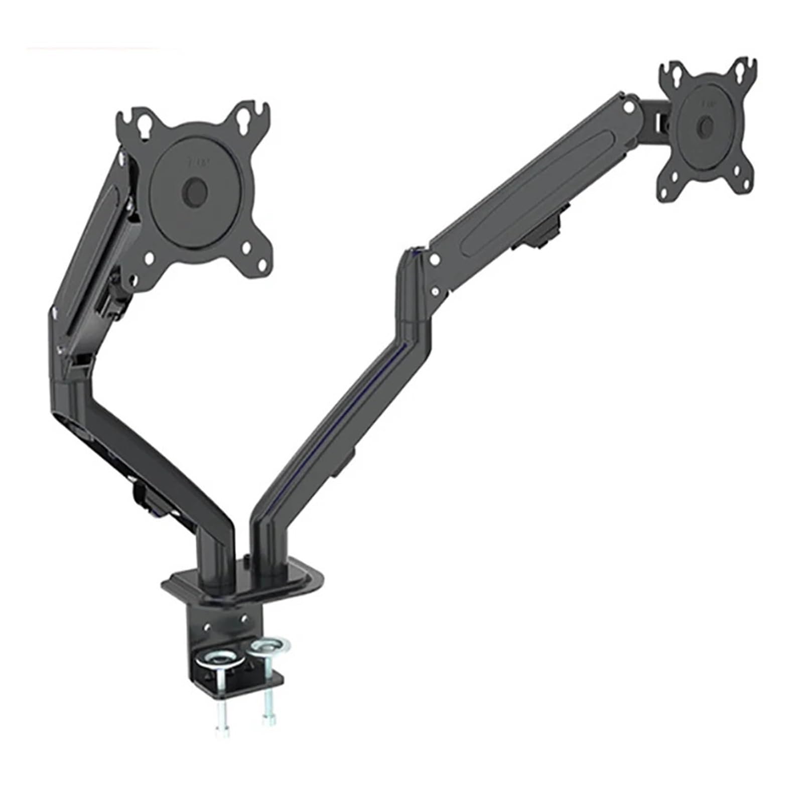 TKJfdTY G08-24 Dual Monitor Desk Mount Bracket For 13 To 27 Inch Lcd Screens, Swivel And Tilt Adjustable Dual Arm Desk Mount，Black
