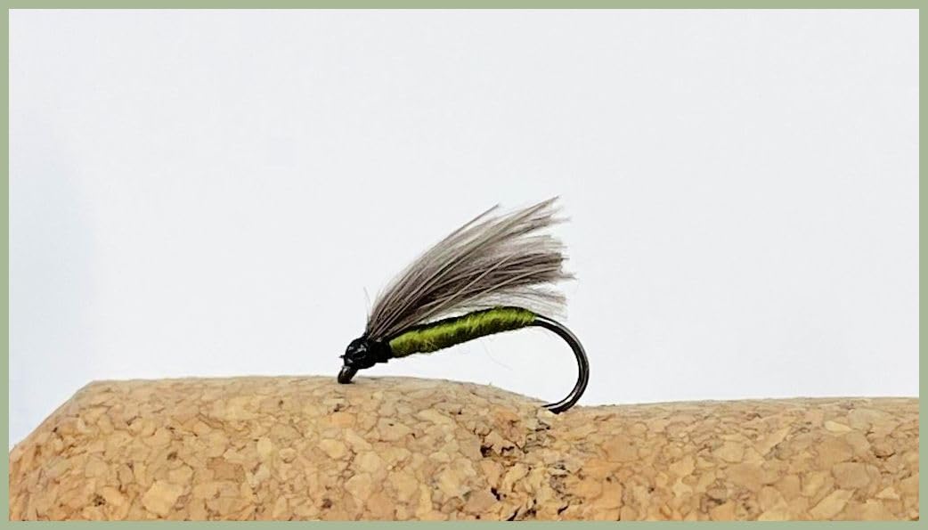 Barbless Olive CDC F Fly, Feather flies, Choice of size and quantity floating Dry Flies Summer Flies, (12, 14)