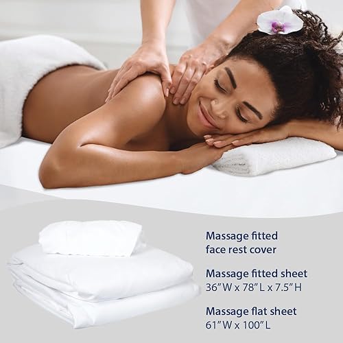 Vista 12 de ForPro Professional Collection Premium Microfiber 3-Piece Set,Ultra-Light, Stain and Wrinkle-Resistant, Includes Massage Flat Sheet, Massage Fitted