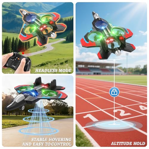 Image of Foam Remote Control Airplanes with 3 Batteries, RC Planes for Kids Adults 8-16, RC Airplane Fighter Jet with Light, 360 Flip Fighter Jet Toys, Stunt Roll, Airplane Toy Gifts for Kids Boys