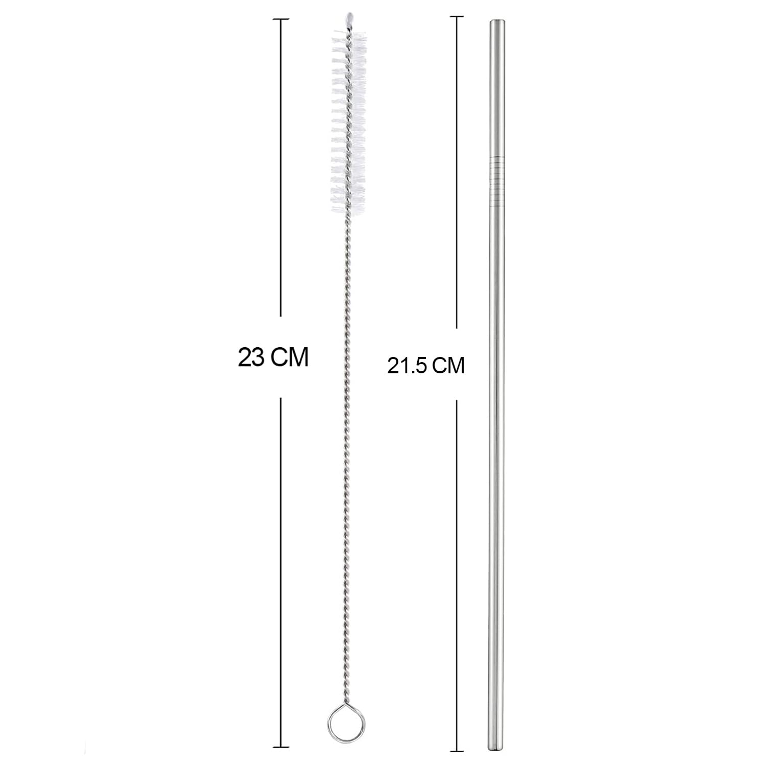 MADHYA Metal Straws Stainless Steel Straws 10.5" Drinking Straws Reusable, Perfect for Cocktail, Cleaning Brush for 20/30 Oz Perfect for Yeti, Trail, Tumblers, Bars(1 Straight | 1 Brush) 2