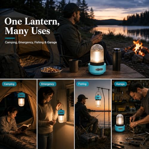 Lumière chaude à intensité variable avec la lanterne de camping rétro rechargeable