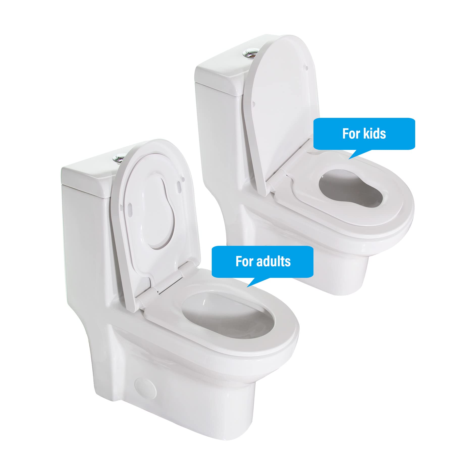 WinZo UF080B Elongated U-Shape Toilet Seat – Soft Close, Quick Release, Matte Black – Heavy-Duty Plastic