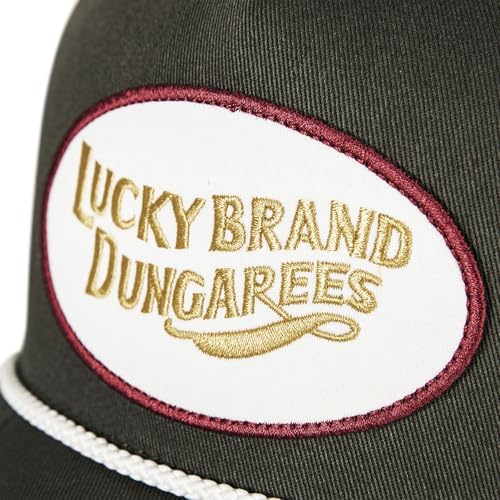 Image of Lucky Brand Snapback Hat | Adjustable | Baseball Cap | Retro | American Heritage | 5 Panel Design | Cotton Canvas