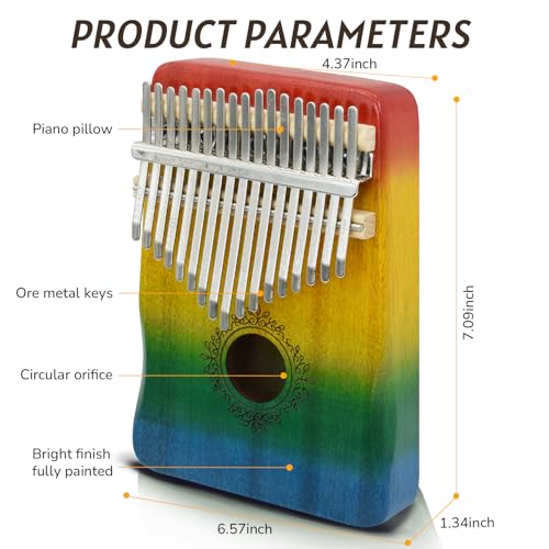 Image of Kalimba Thumb Piano 17 Key,Mbira Instrument,Musical Gift for Kids & Adults