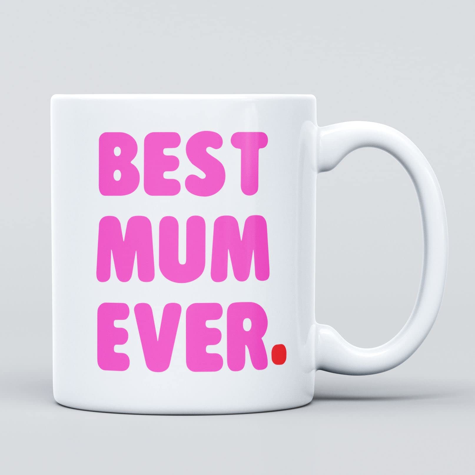Panther Print Best Mum Mother Ever Large Heavy Duty Ceramic Bold Pink Novelty Funny Coffee Mug, Cup for Mummy– Gift for Birthday, Christmas, Congratulations, Mothers Day