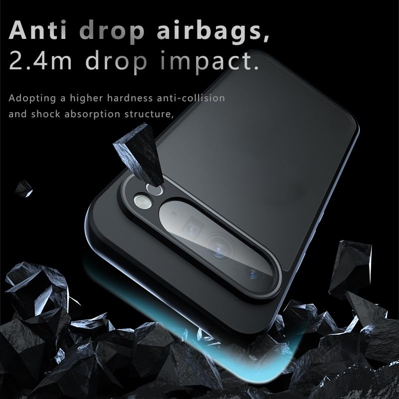 Image of Phone Case for Google Pixel 9 Pro XL, Air Bag Corner Protection, Anti-Fingerprint, PC+TPU Material, Micro Arc Edge, Never Turns Yellow, Matte Black
