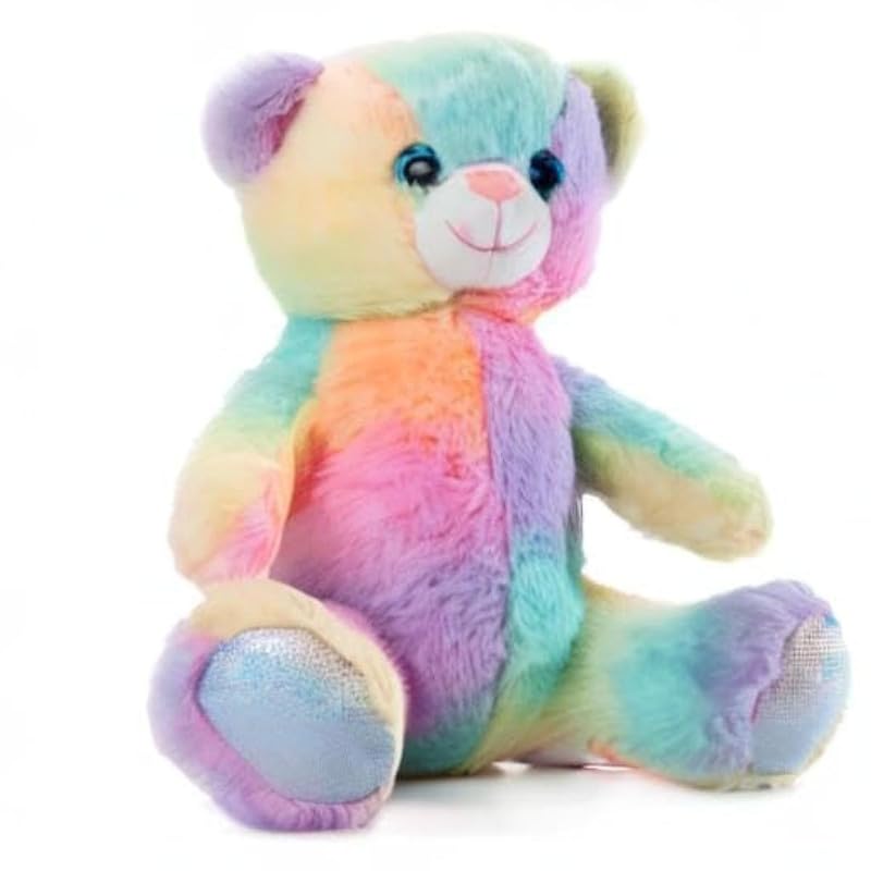 Image of Bear Plush Soft Toy Baby - Rainbow | Cute Stuffed Animal for Kids | Huggable Cuddly Bear for Girls & Boys | Soft Plush Toy for Play & Fun