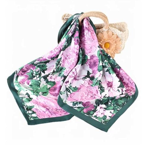 2 Packs of 100% Simulated Silk Scarves, Lightweight Square Satin Head Scarves,Fashion Accessories & Gift Edition21x 21 Inches2