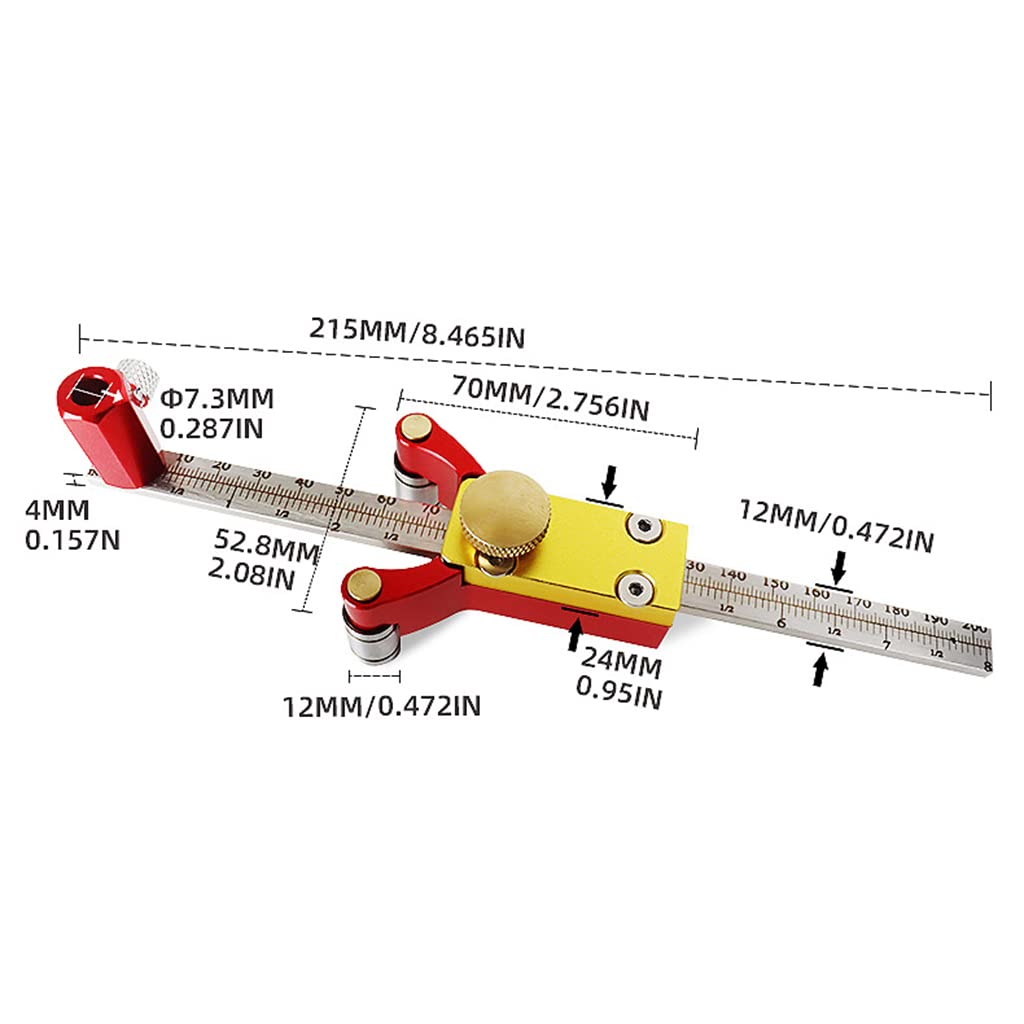 3-in-1-Anreißnadel aus Aluminiumlegierung, Anreißwerkzeug, Linien/Bögen, Höhenzeichnung, metrisch, Zoll-Anreißer, kompatibel mit W/Woodworkig 0-20 Anreißstift-Set, Anreißwerkzeug,