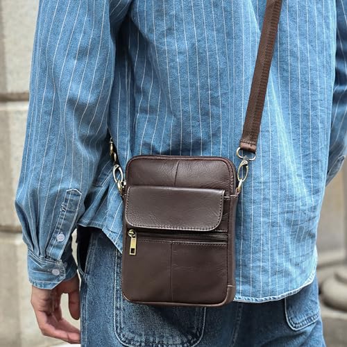 Bolso cruzado de cuero vacuno para hombre que soluciona la falta de espacio en tus bolsillos 2