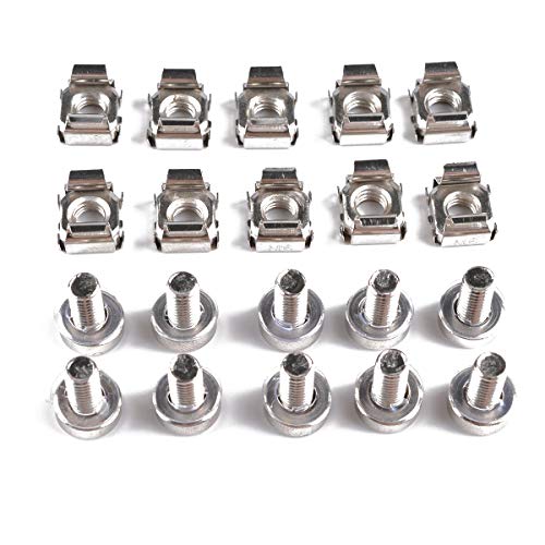 BEESCLOVER Auto Professional Cage Rack Nuts M6 + Bolt M6x20 A1830 10PCS
