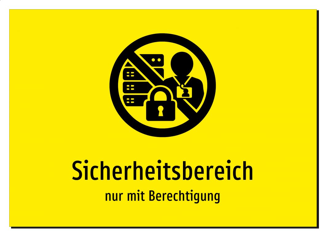 38868-DE-S-13 | Sicherheitsbereich - nur mit Berechtigung | Aufkleber A2, 594 x 420mm | mit Symbolgrafik und Text