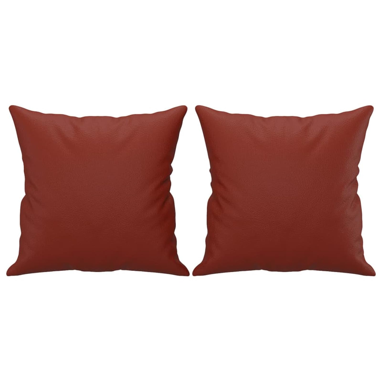 Lot de 2 coussins décoratifs en similicuir rouge et rouge, 40 x 40 cm, coussins de canapé avec rembourrage inclus, housse de coussin pour canapé, décoration de salon - SPU : 349483