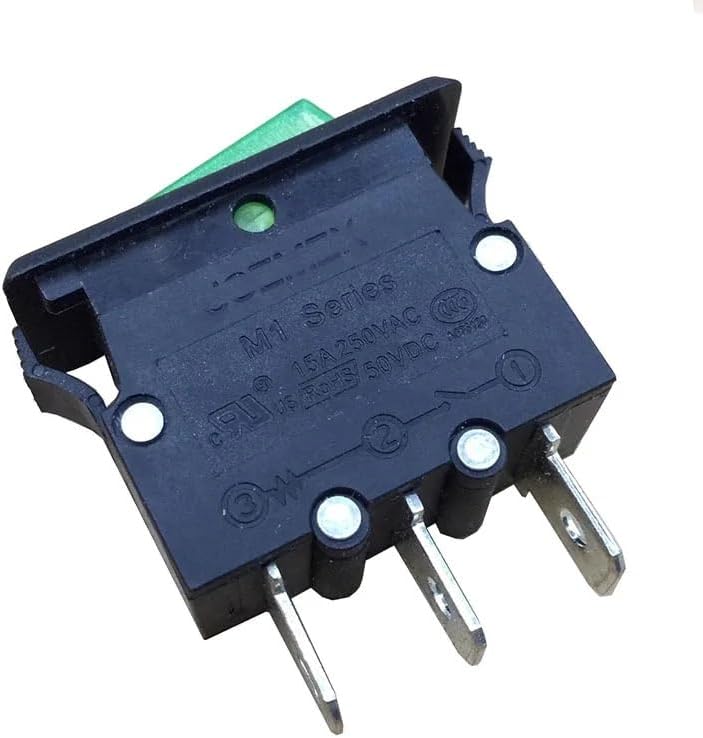 2pc M1 Series Boat Switch Three pin Second Gear Rocker Toggle Power Switch with Light 15A250V
