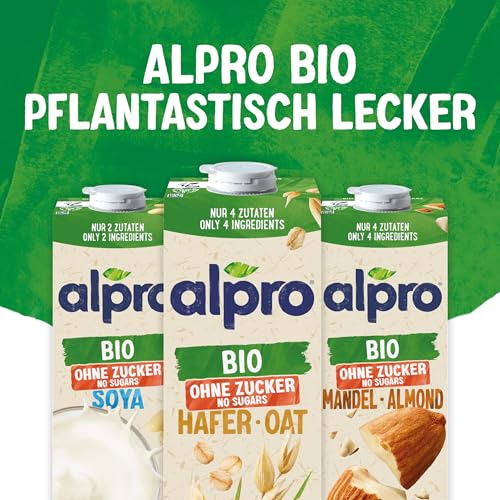 Alpro Bio Haferdrink ohne Zucker – 8 x 1 l