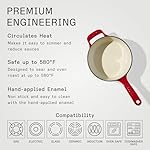 Made In Cookware - 2 Quart Enameled Cast Iron Saucepan with Lid - Red - Hand-Enameled Cast Iron - Professional Cookware - Crafted in France - Induction Compatible - Image 3