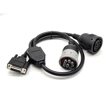 DB15 Female to Cat 9-Pin Male and 14-Pin Female J1939 Y Cable Truck Diagnostic Tool 70CM