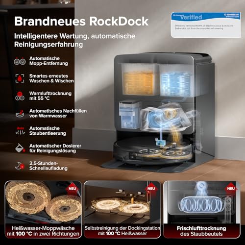 roborock Saros 20 Saugroboter mit Wischfunktion&angebbarem Wischmopp – Ansicht 5