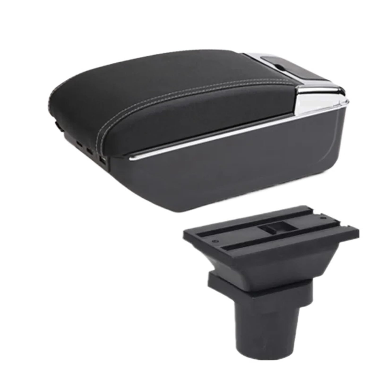 UMDJJU For Focus Mk1 Armrest Box Car Center Storage Interior Retrofit Accessories Car Centre Console Armrest Box(D3 white line 7USB)