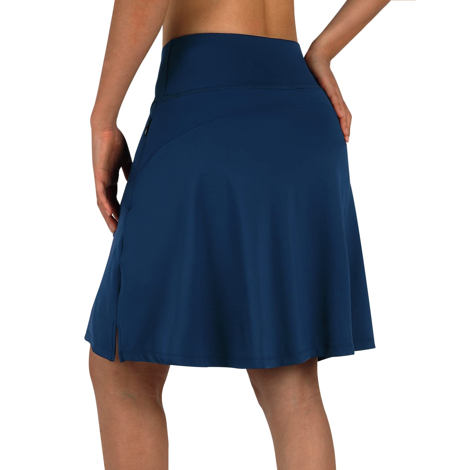 ANIVIVO Leggings largos hasta la rodilla para mujer, leggings capris con falda de cintura alta